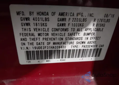 2017 Acura Ilx Acurawatch Plus Package from USA, damaged, VIN 19UDE2F31HA006400